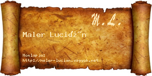 Maler Lucián névjegykártya